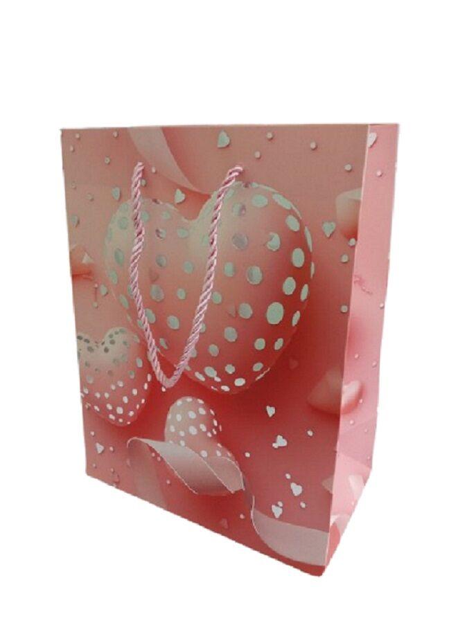 Ukrasna kesa roze sa srcima, Mala, 18x23x10