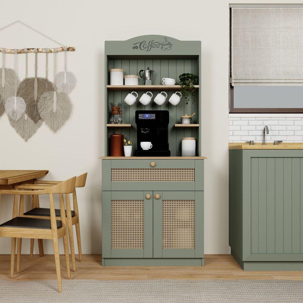 Hanah Home Polica za kuhinju Lucas 1600-129, 80x100x42 cm, Maslina