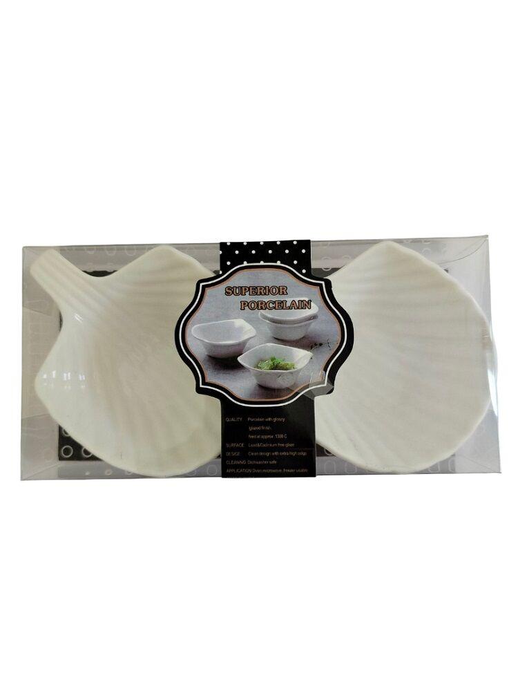 Set keramičkih činija 8038, Bele, 2 komada