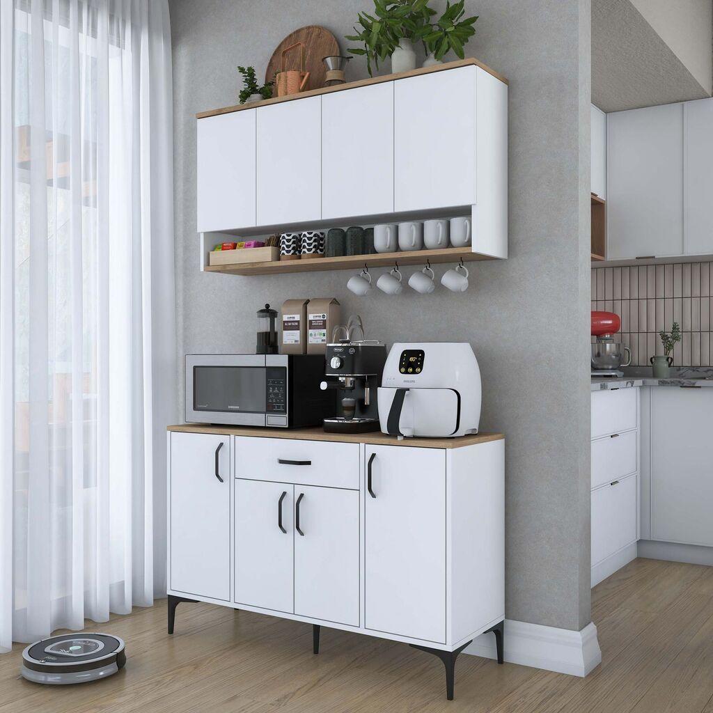 Hanah Home Polica za kuhinju JE203-3822, 120x140.4x40 cm, Bela