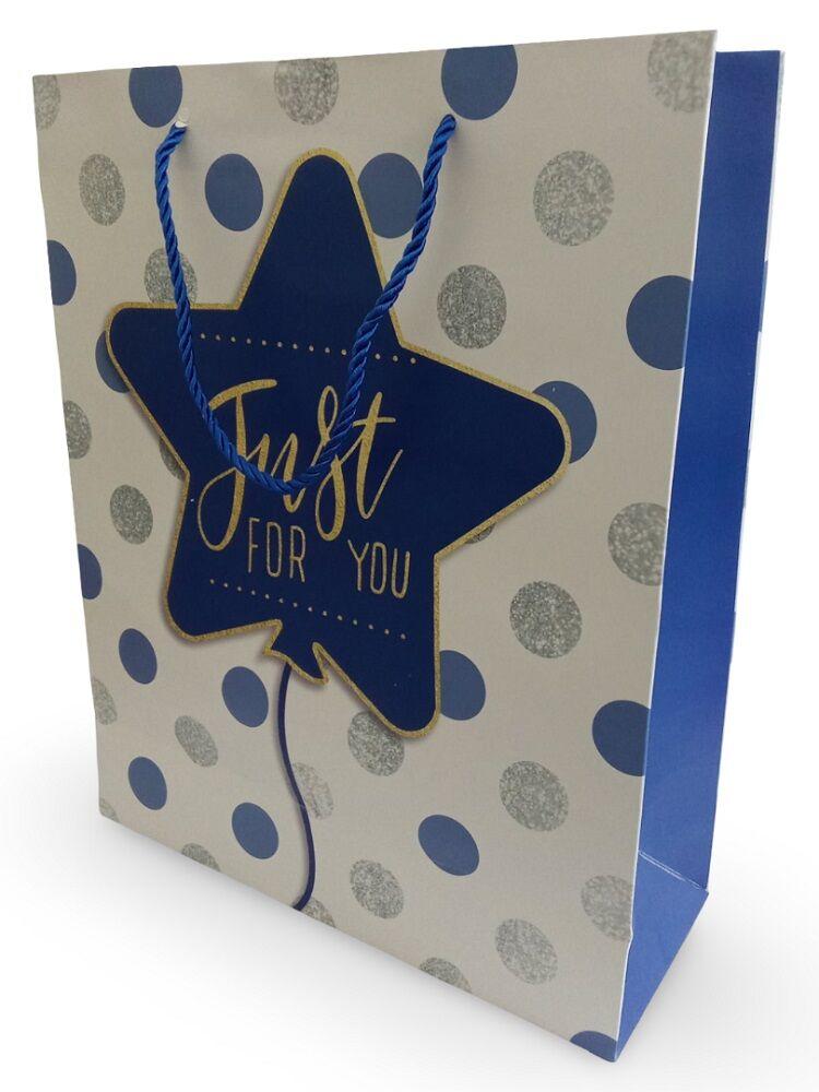 Ukrasna kesa Zvezda, Srednja, Plava, 26x32x10