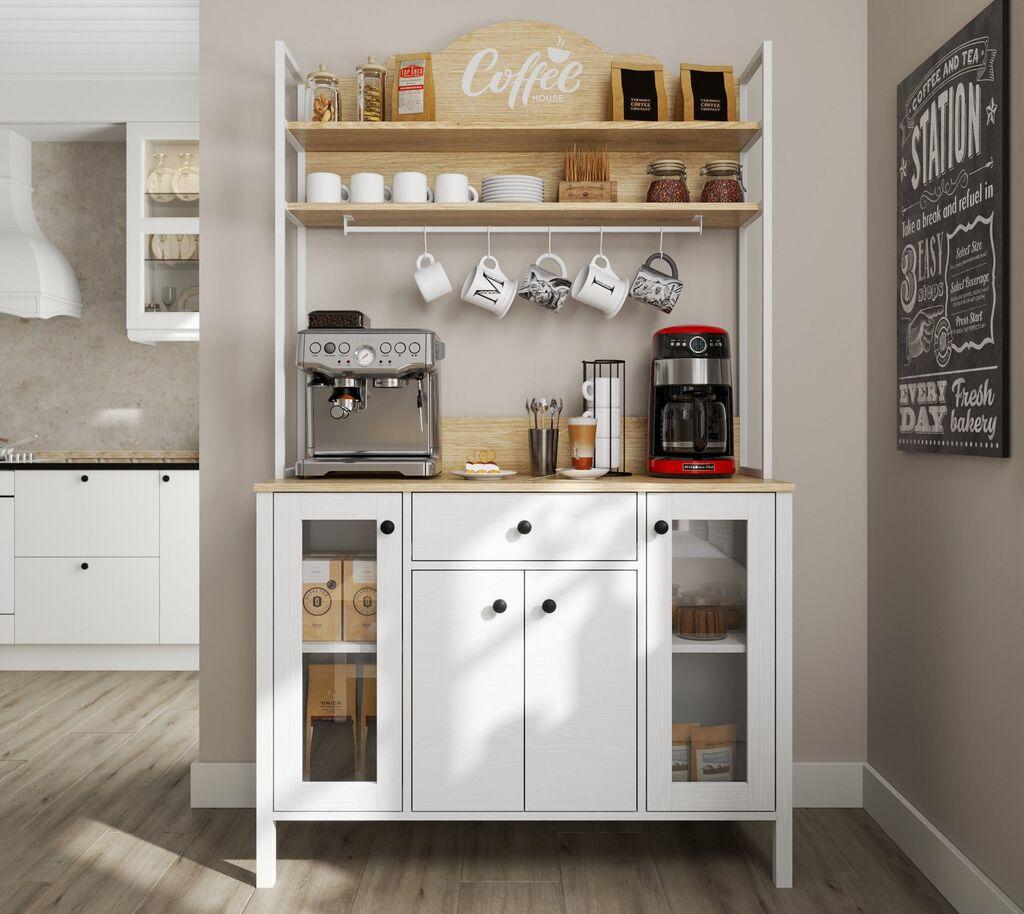 Hanah Home Polica za kafu FRN-20075-1, 120x210x50 cm, Bela