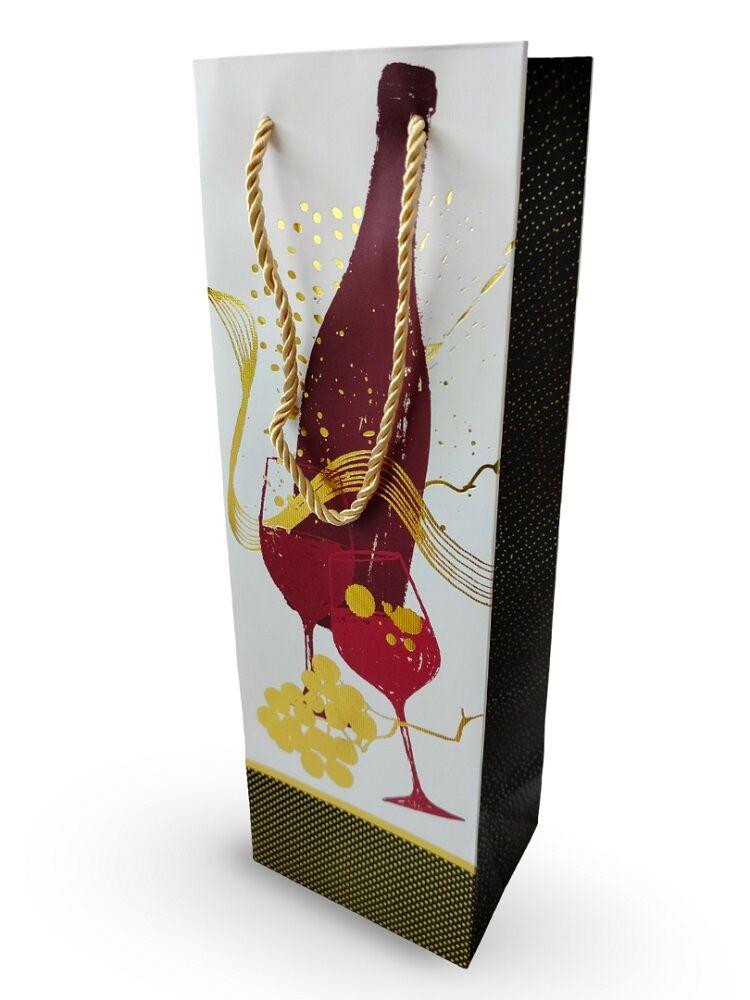 Ukrasna kesa za piće Bela sa flašom, Mala, 12x35x9