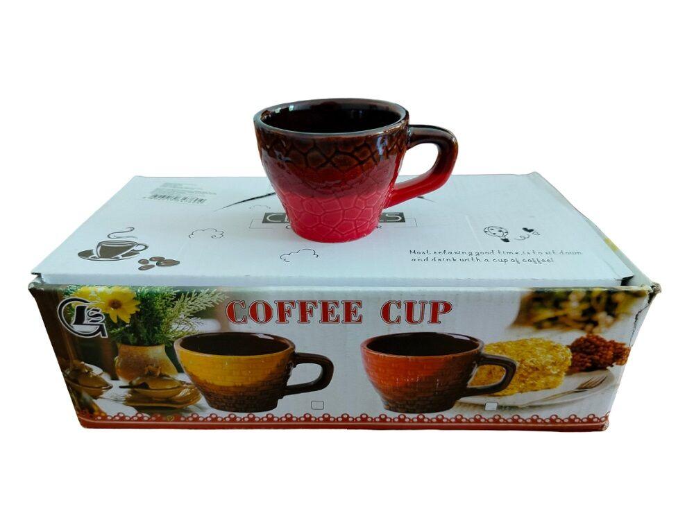 Set šoljica za kafu, 6 komada, Crveni