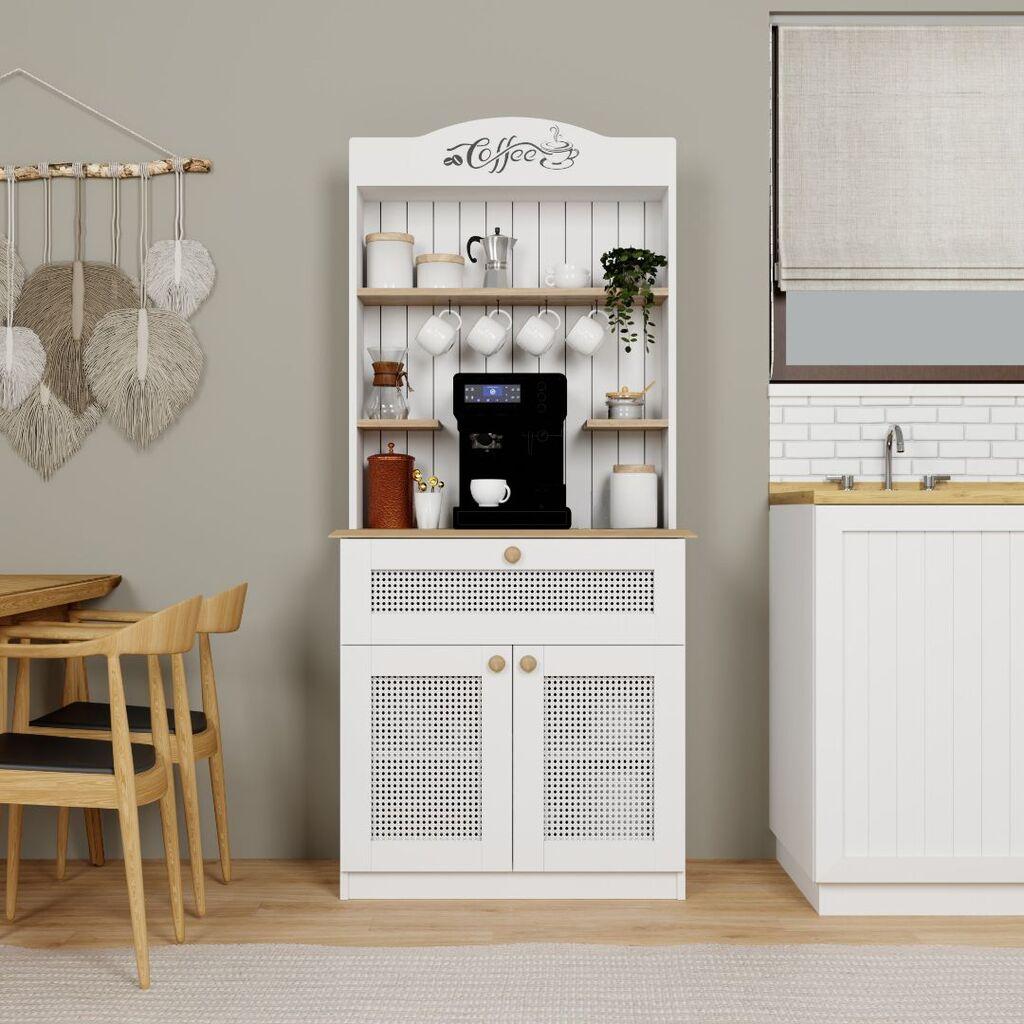 Hanah Home Polica za kuhinju Lucas 1600-148, 80x100x42 cm, Bela