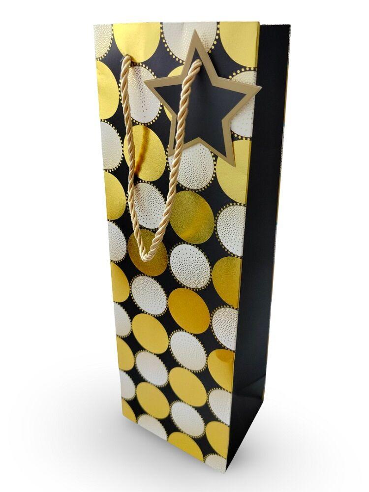 Ukrasna kesa za piće sa zlatnim krugovima, Mala, 12x35x9