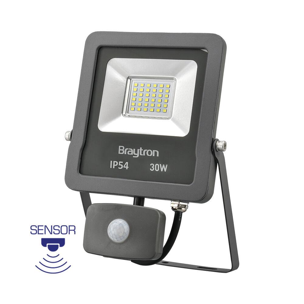 Braytron LED reflektor BRY-FLOOD-SL-30W-GRY-6500K-SNS-IP54