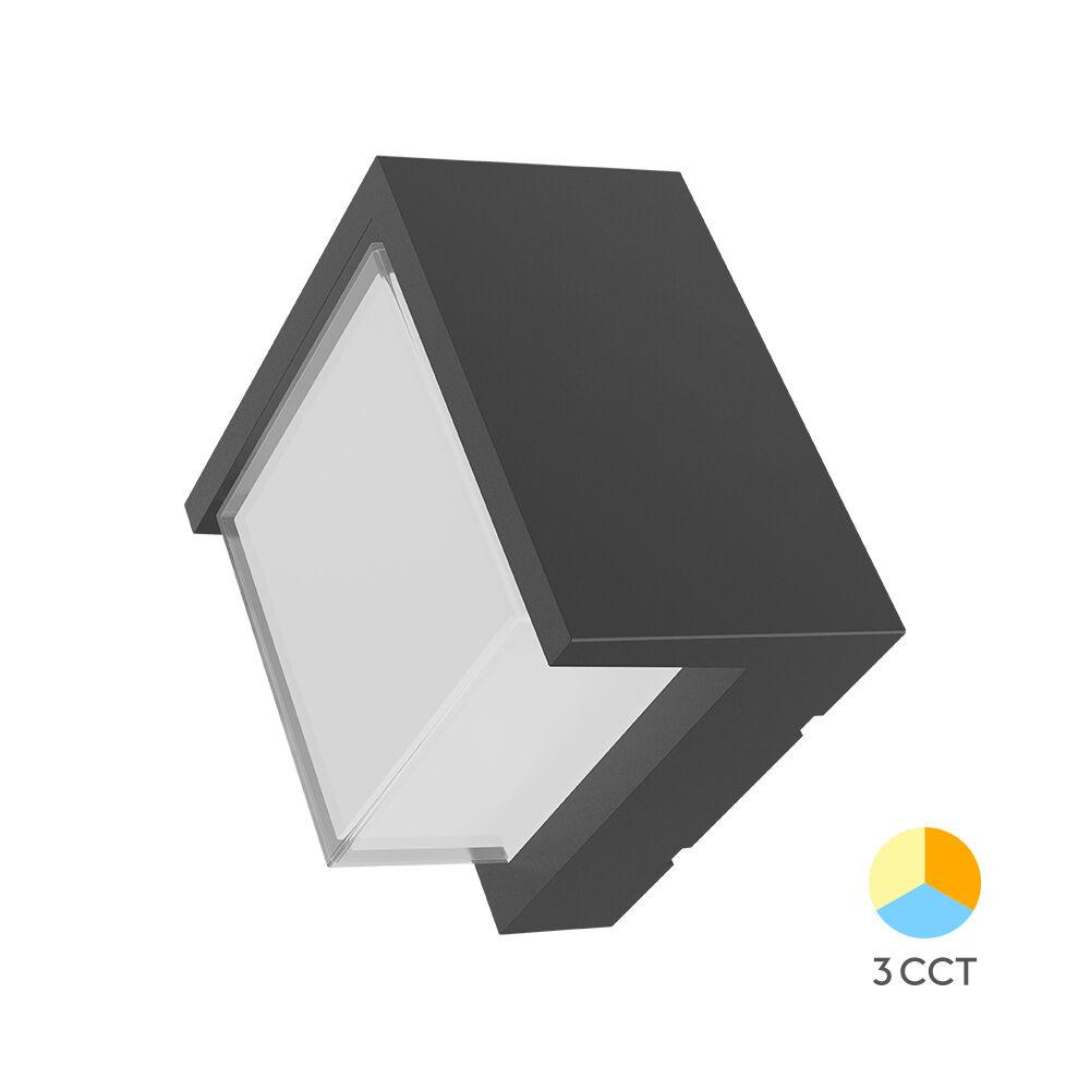 Braytron Zidna baštenska svetiljka BRY-WALLS-G1-KVADRATNA-SIVA-15W-3U1-IP65