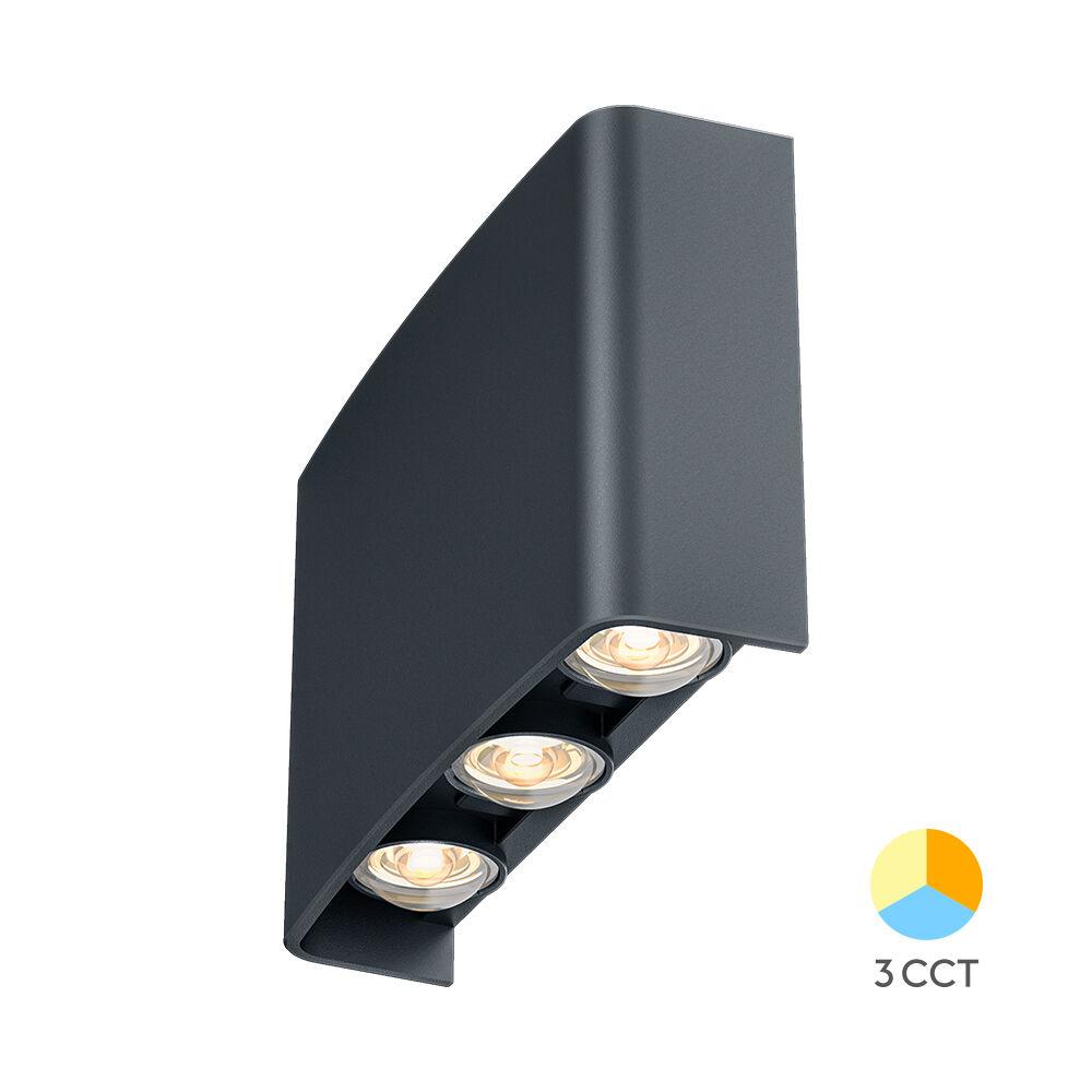 Braytron Zidna svetiljka BRY-VECTOR-B-WL-SIVA-6x1W-3U1-IP65