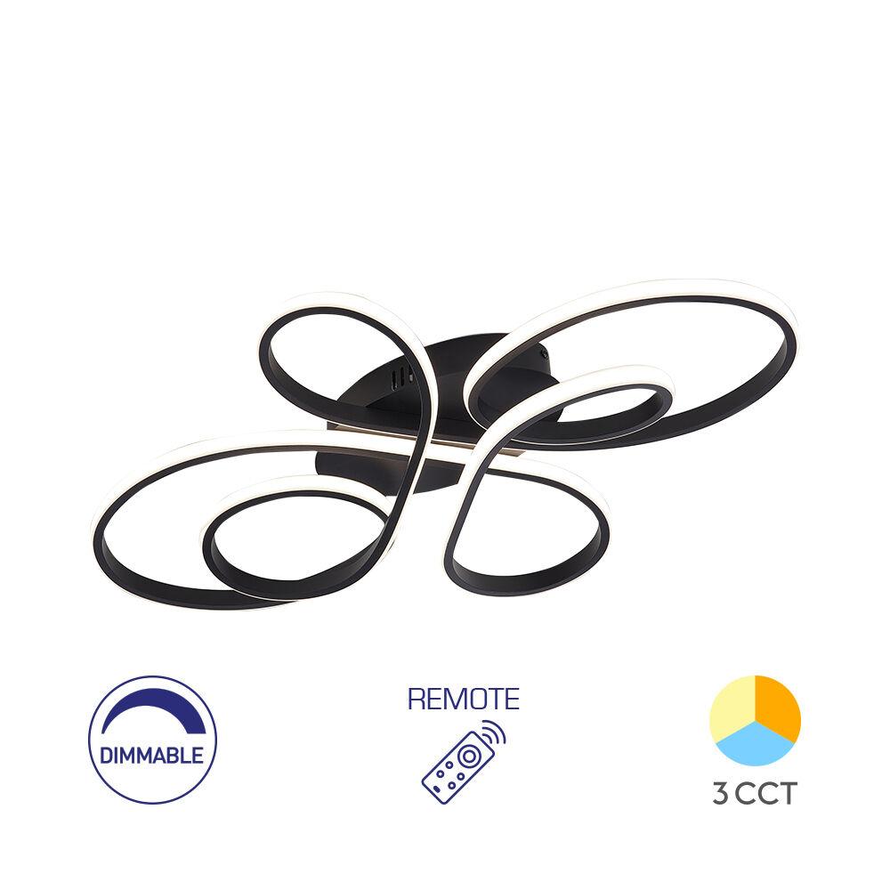 Braytron LED plafonjera BRY-NELA-SR2-RND-CRNA-65W-SA DALJINSKIM-IP20