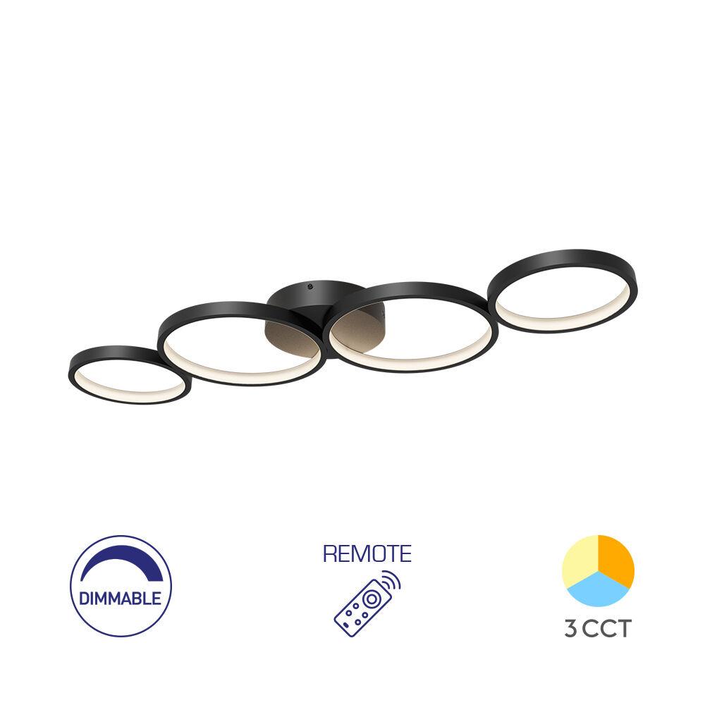 Braytron LED plafonjera BRY-NELA-SR1-RND-CRNA-60W-SA DALJINSKIM-IP20