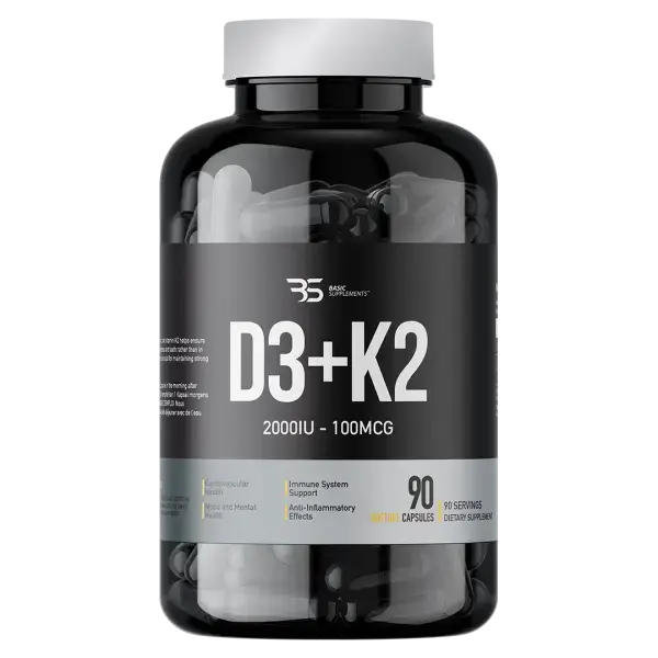 Basic Supplements Vitamin D3 + K2 Pro, 90 kapsula