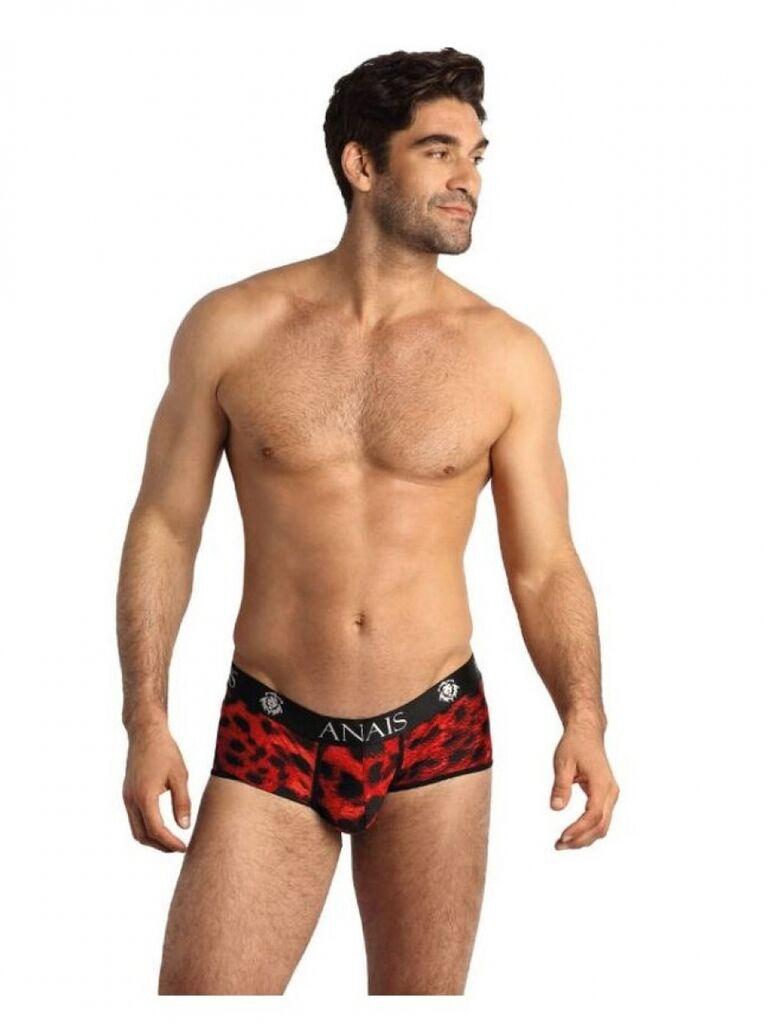 Muški sexy veš Savage Brief, Crno-crveni