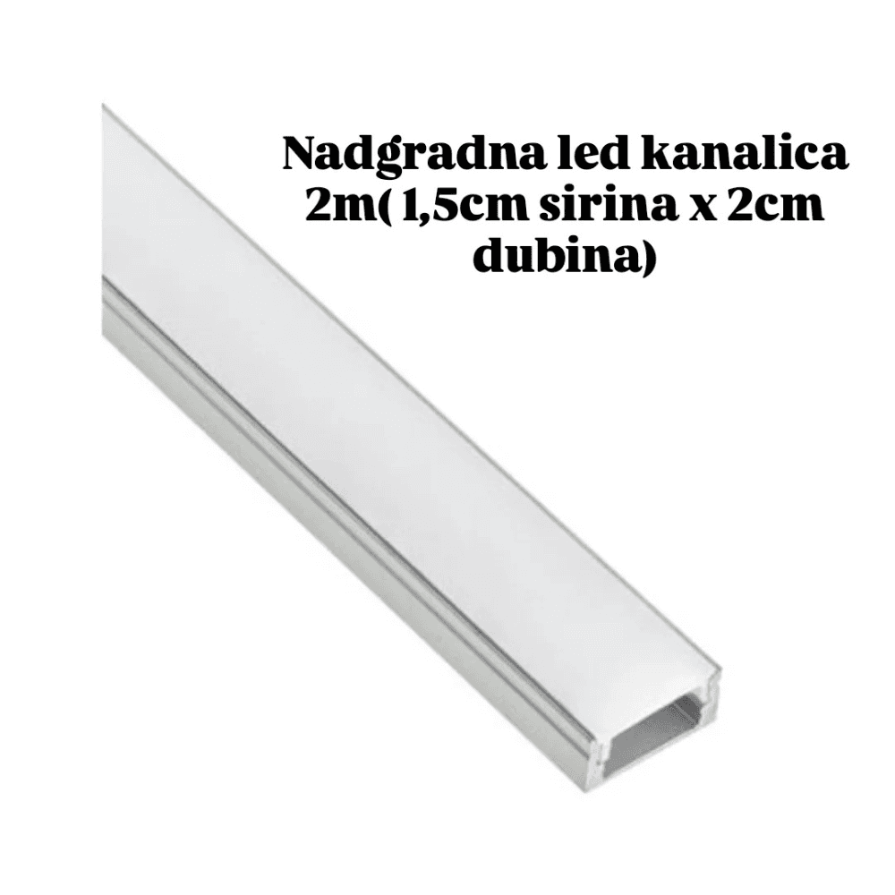 Aluminijumska nadgradna kanalica sa difuzorom, 2m