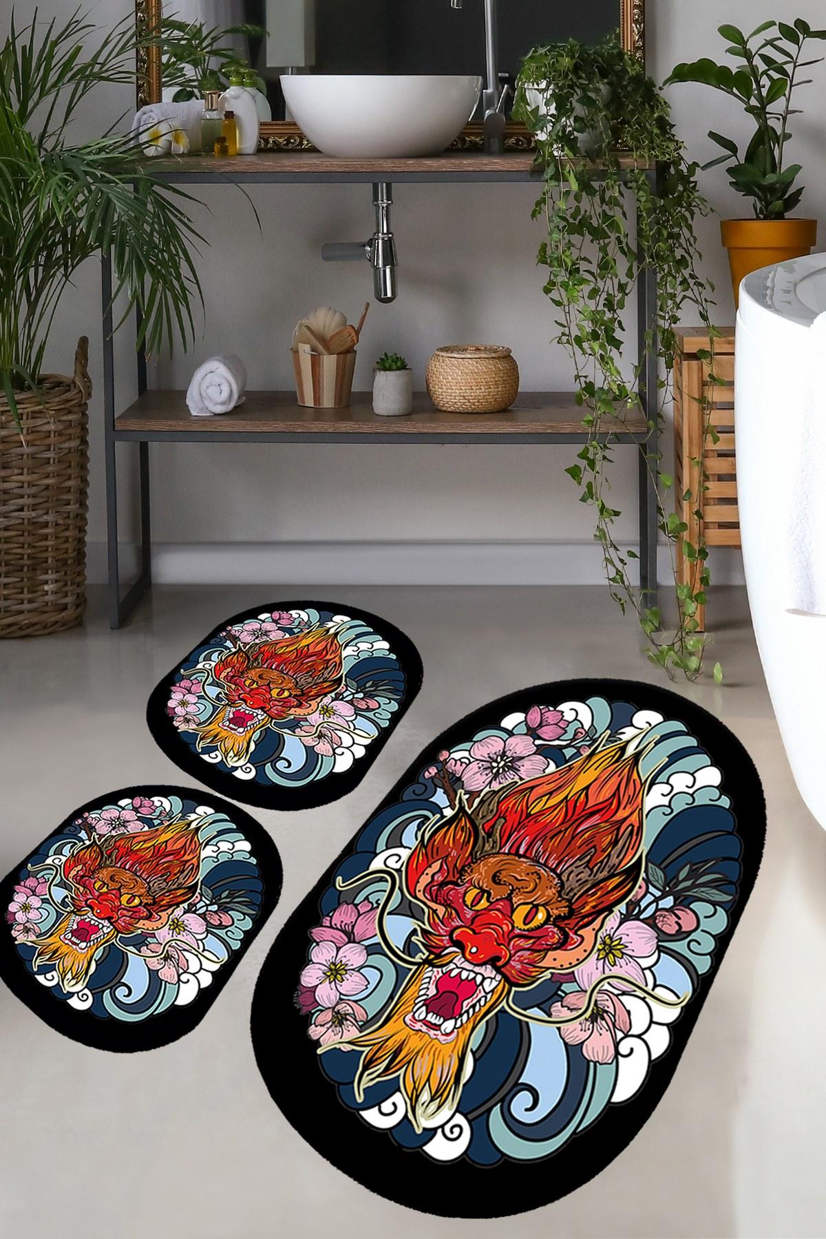 L'essentiel Maison Set 3 prostirke za kupatilo Šareni