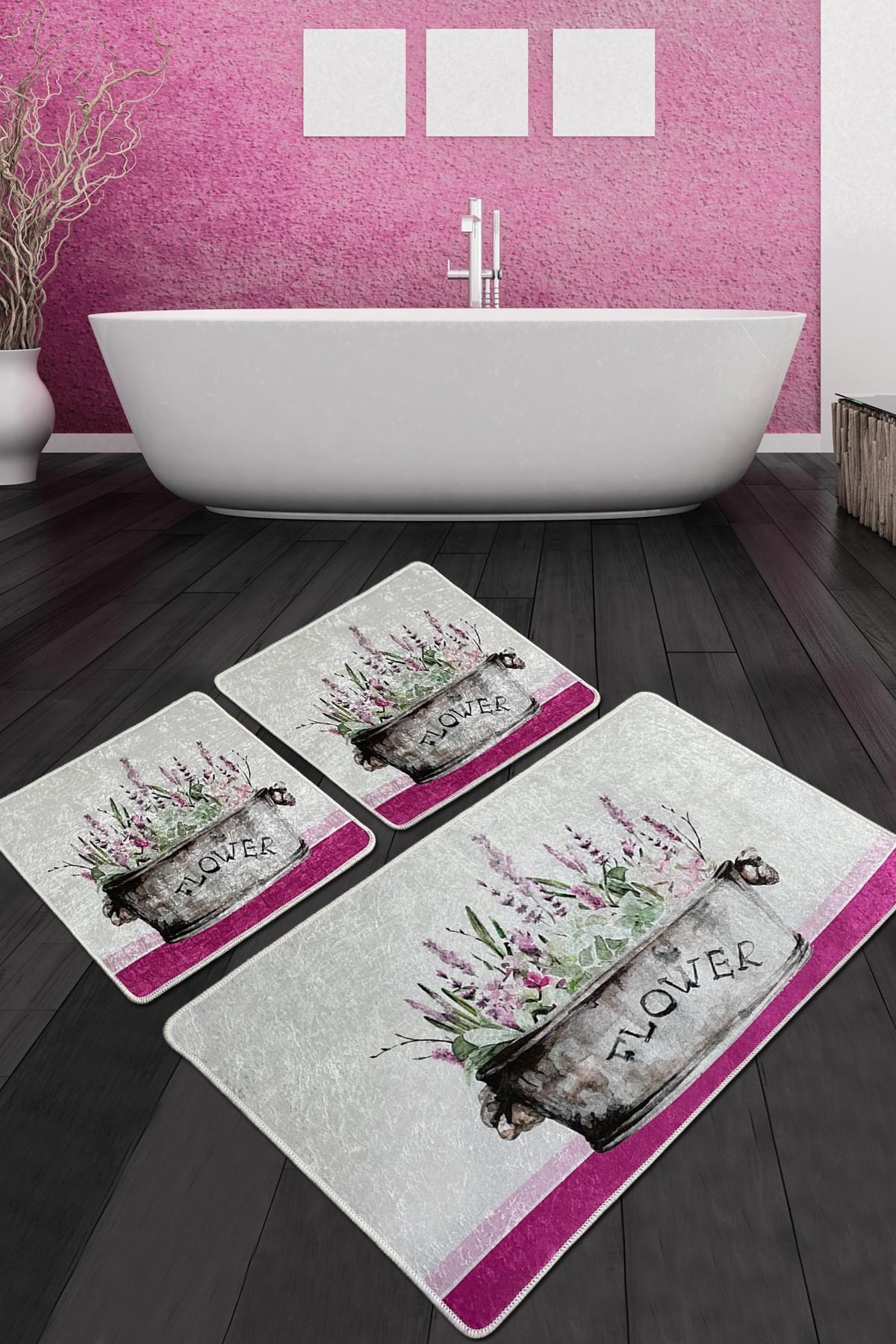 L'essentiel Maison Set 3 prostirke za kupatilo Šareni