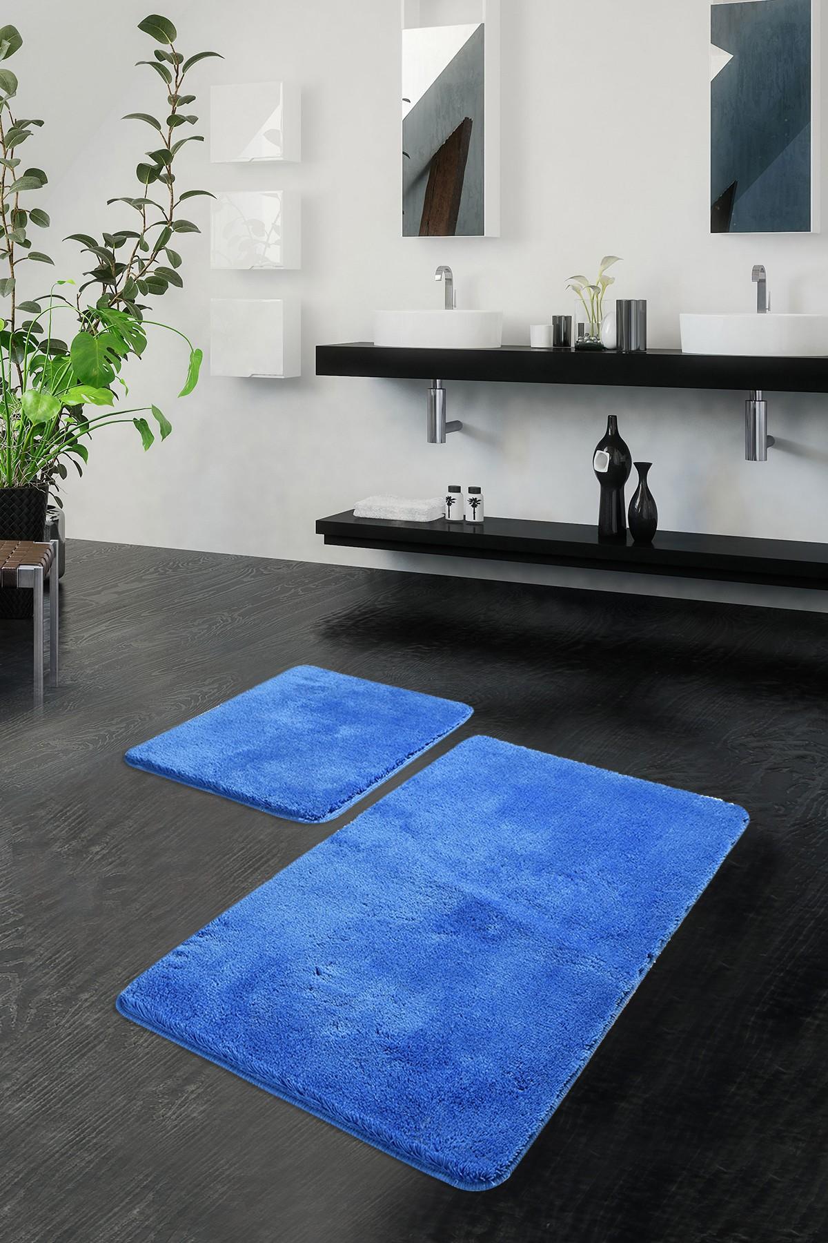 L'essentiel Maison Set 2 prostirke za kupatilo Plavi