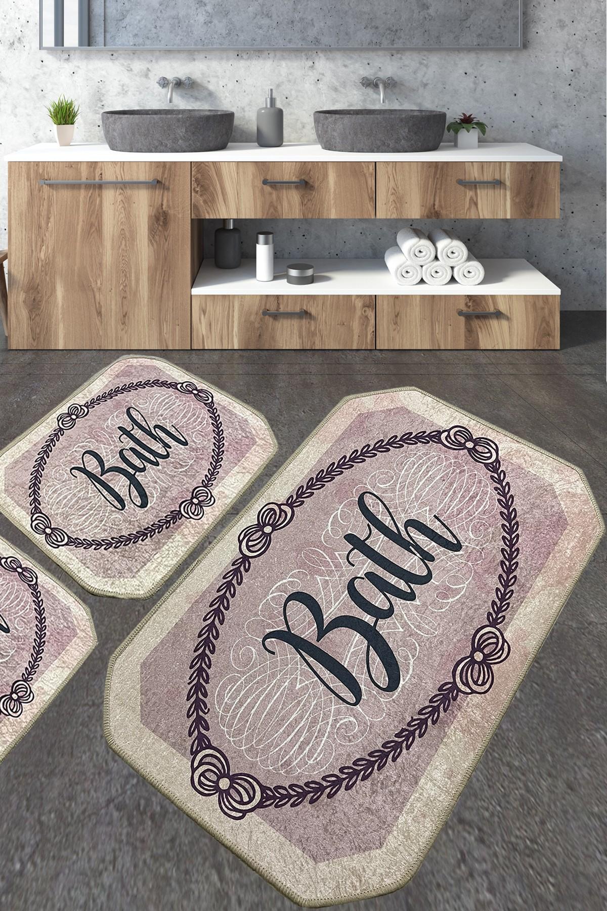 L'essentiel Maison Set 3 prostirke za kupatilo Šareni