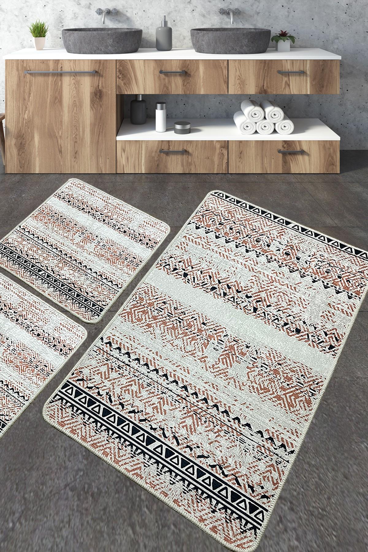 L'essentiel Maison Set 3 prostirke za kupatilo Šareni