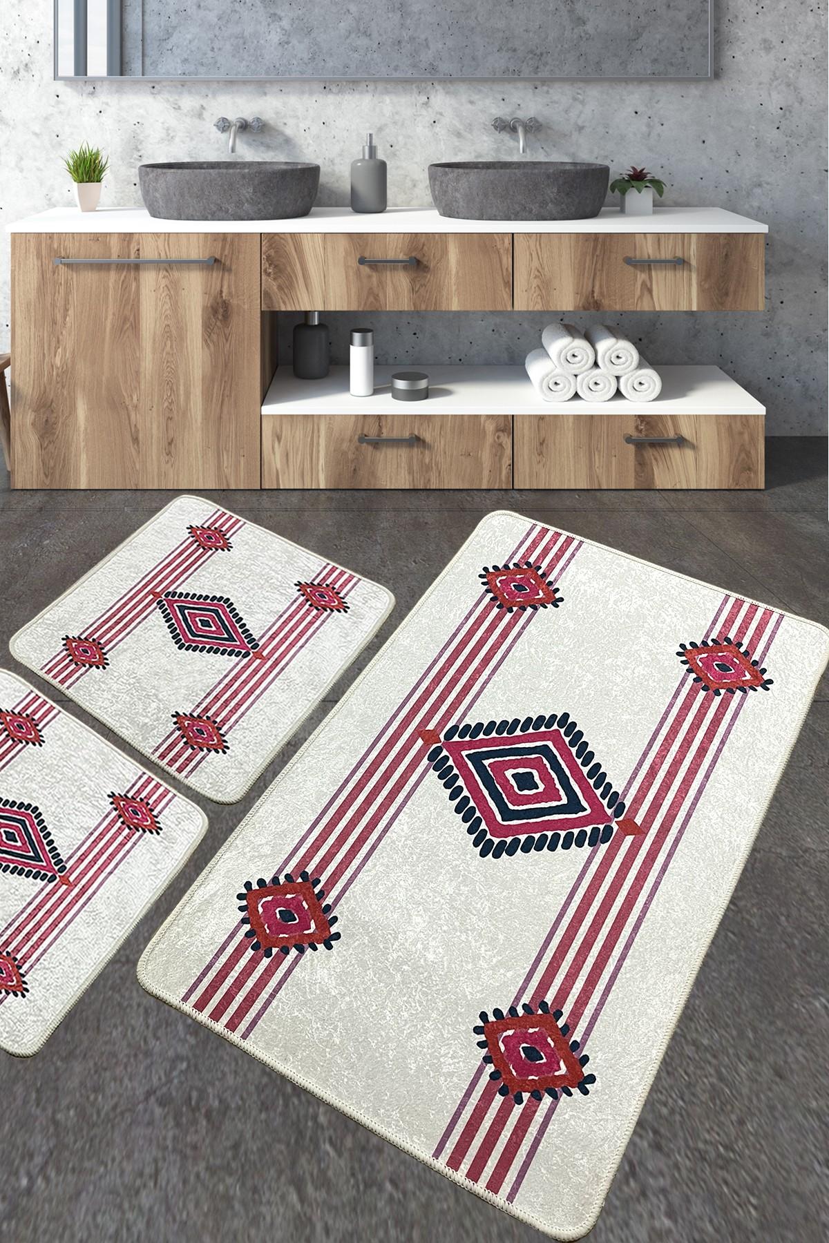 L'essentiel Maison Set 3 prostirke za kupatilo Šareni