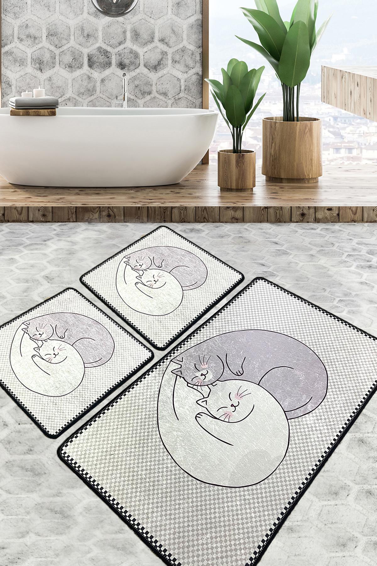 L'essentiel Maison Set 3 prostirke za kupatilo Šareni