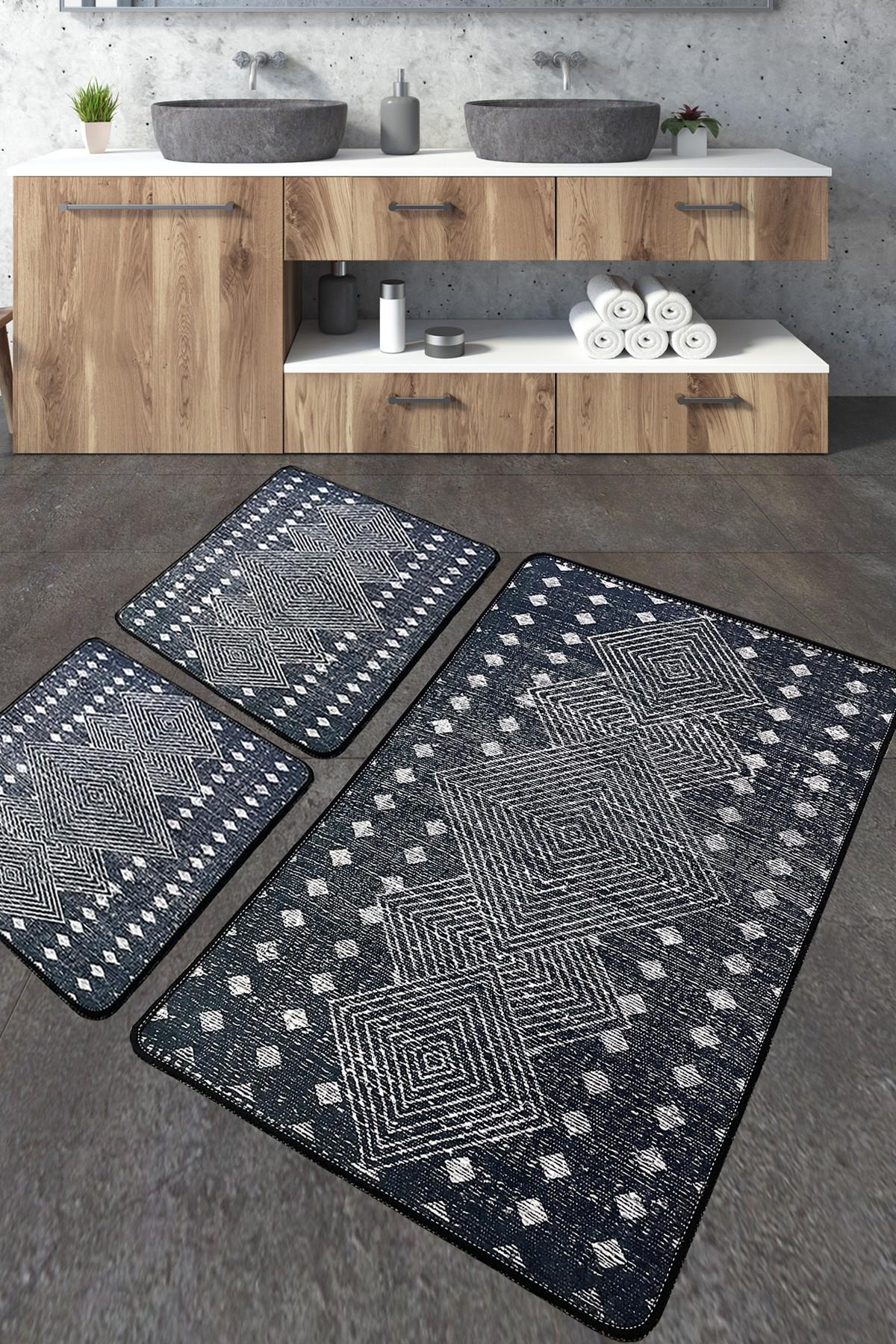 L'essentiel Maison Set 3 prostirke za kupatilo Šareni