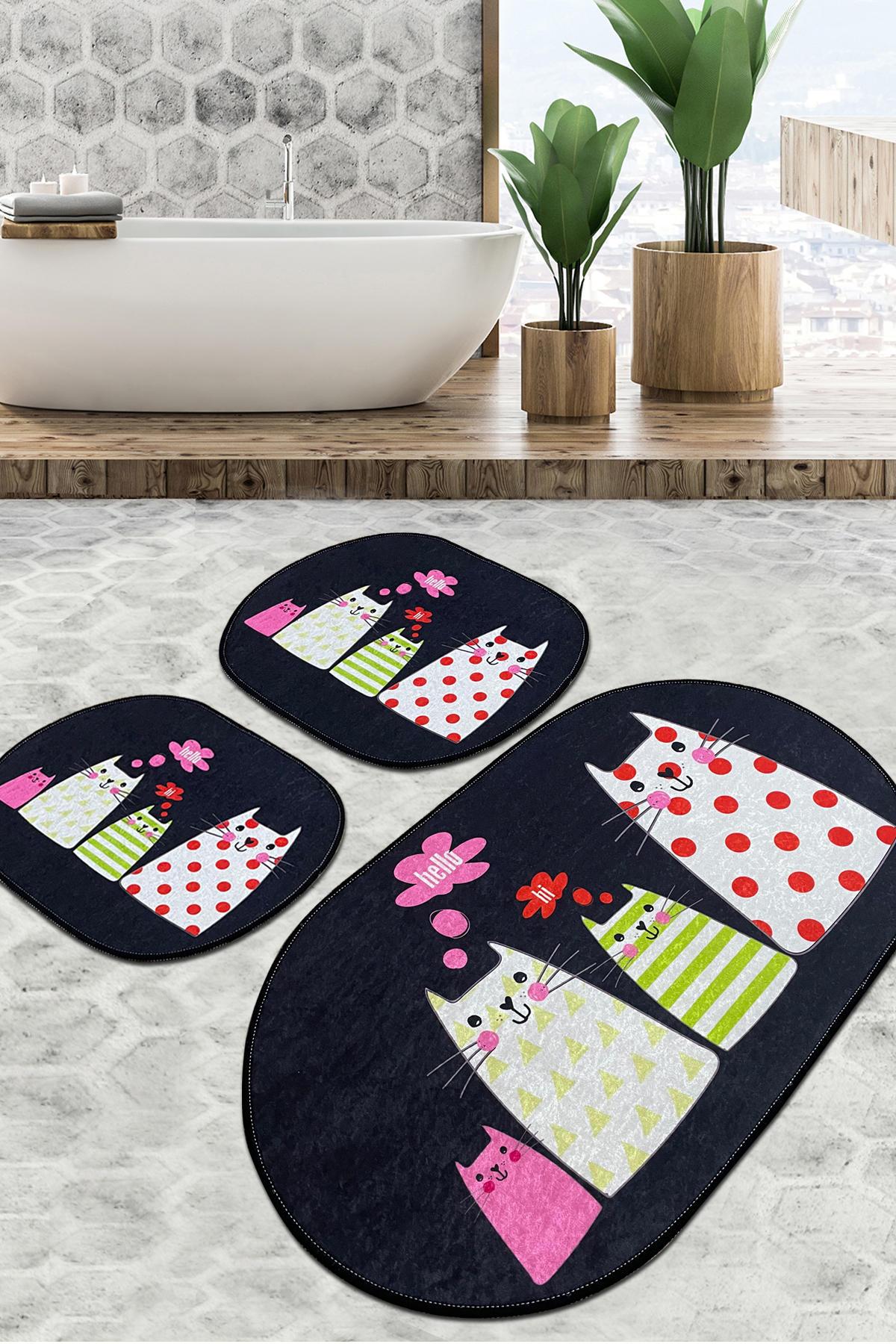 L'essentiel Maison Set 3 prostirke za kupatilo Šareni