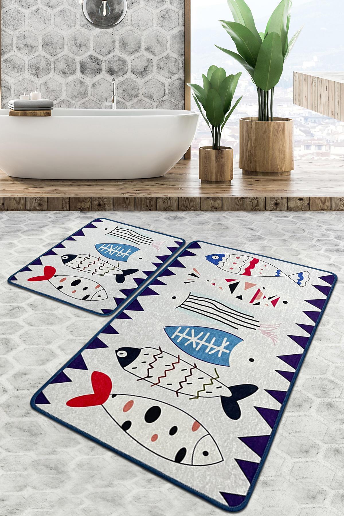 L'essentiel Maison Set 2 prostirke za kupatilo Šareni