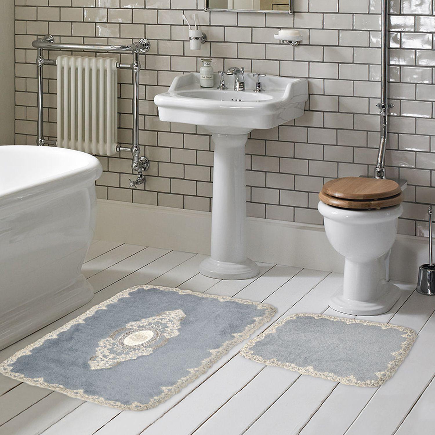 L'essentiel Maison Set 2 prostirke za kupatilo Sivi