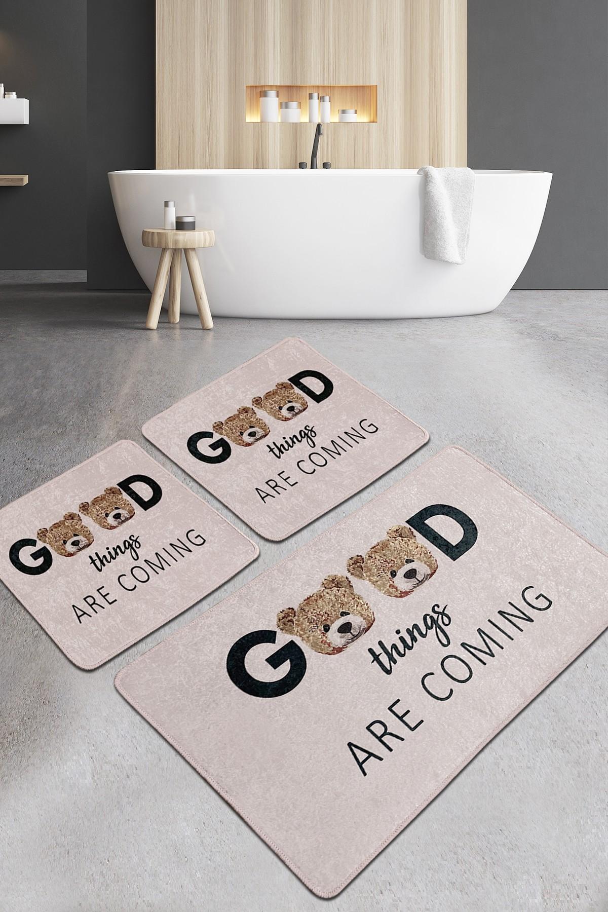 L'essentiel Maison Set 3 prostirke za kupatilo Šareni