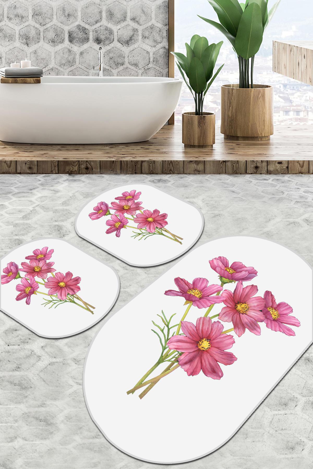 L'essentiel Maison Set 3 prostirke za kupatilo Beli