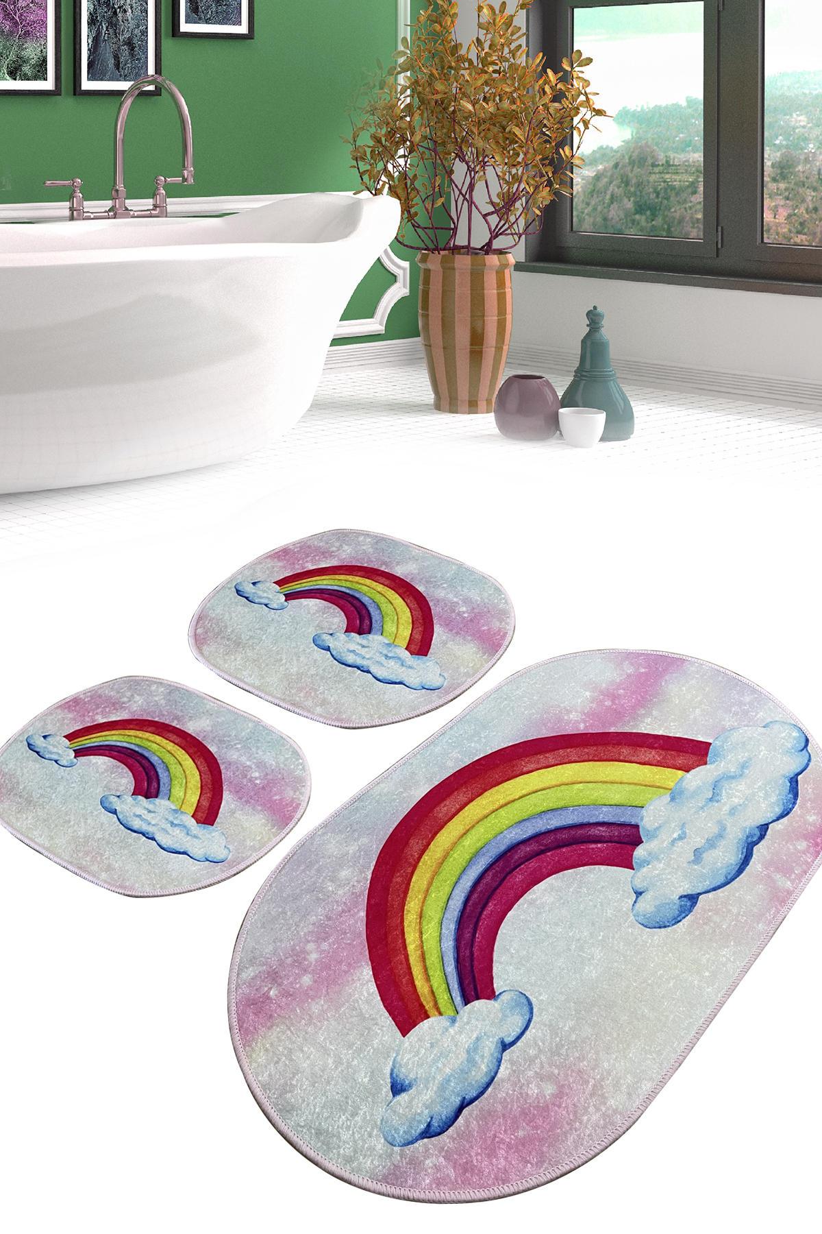 L'essentiel Maison Set 3 prostirke za kupatilo Šareni