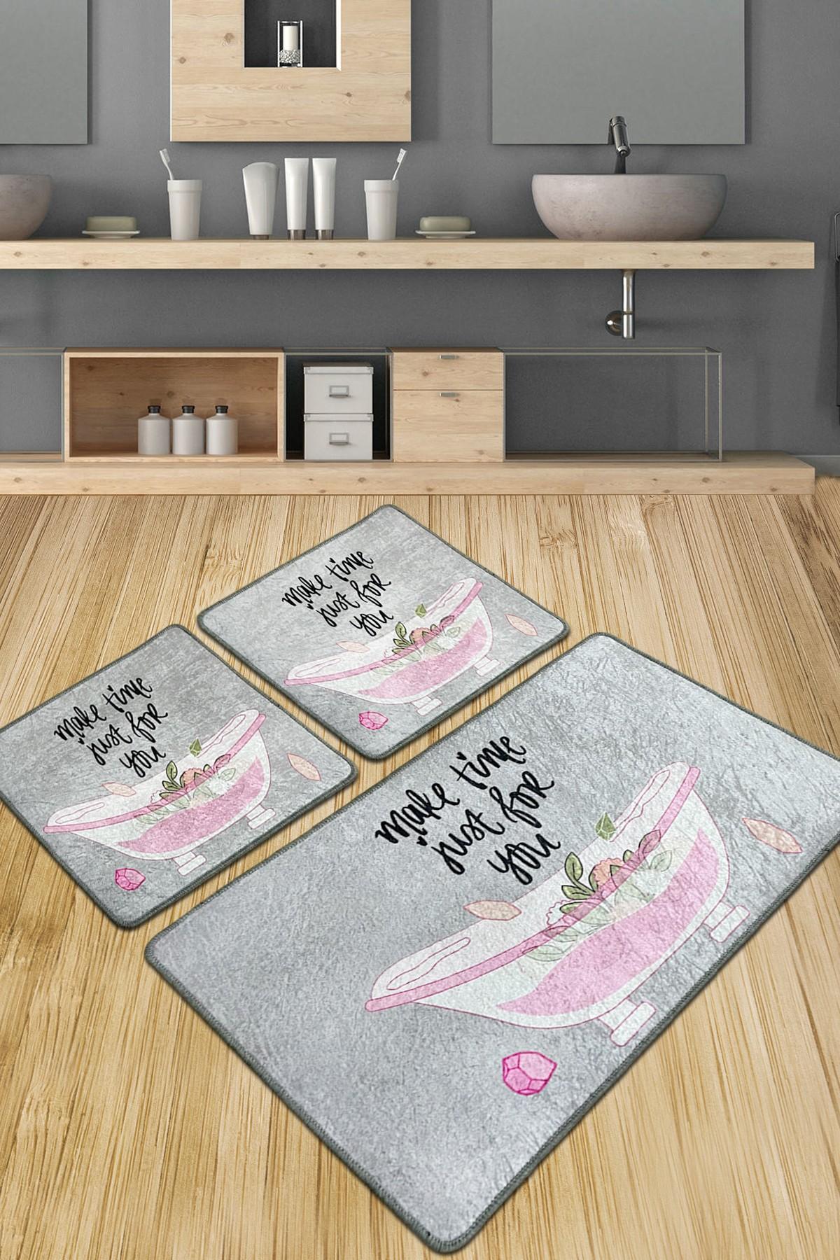 L'essentiel Maison Set 3 prostirke za kupatilo Šareni