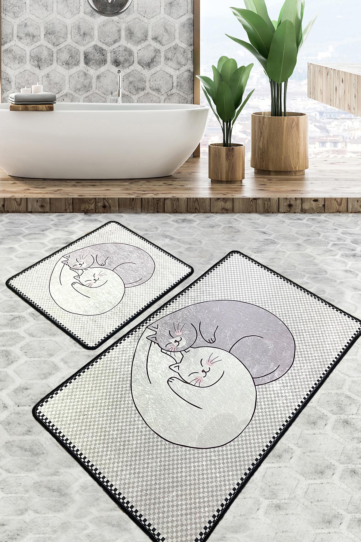 L'essentiel Maison Set 2 prostirke za kupatilo Šareni