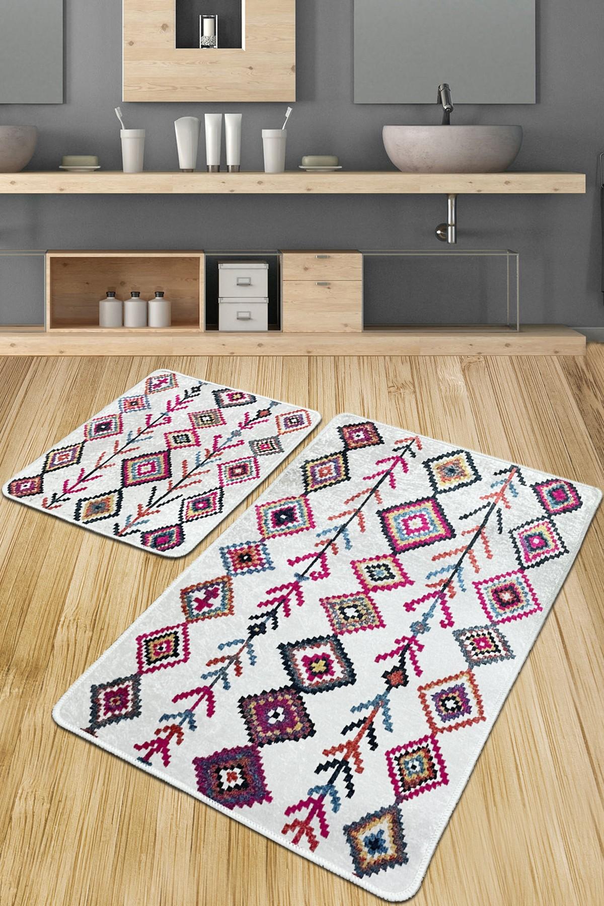 L'essentiel Maison Set 2 prostirke za kupatilo Šareni