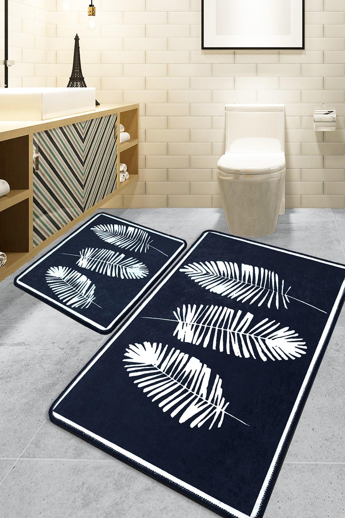 L'essentiel Maison Set 2 prostirke za kupatilo Crni