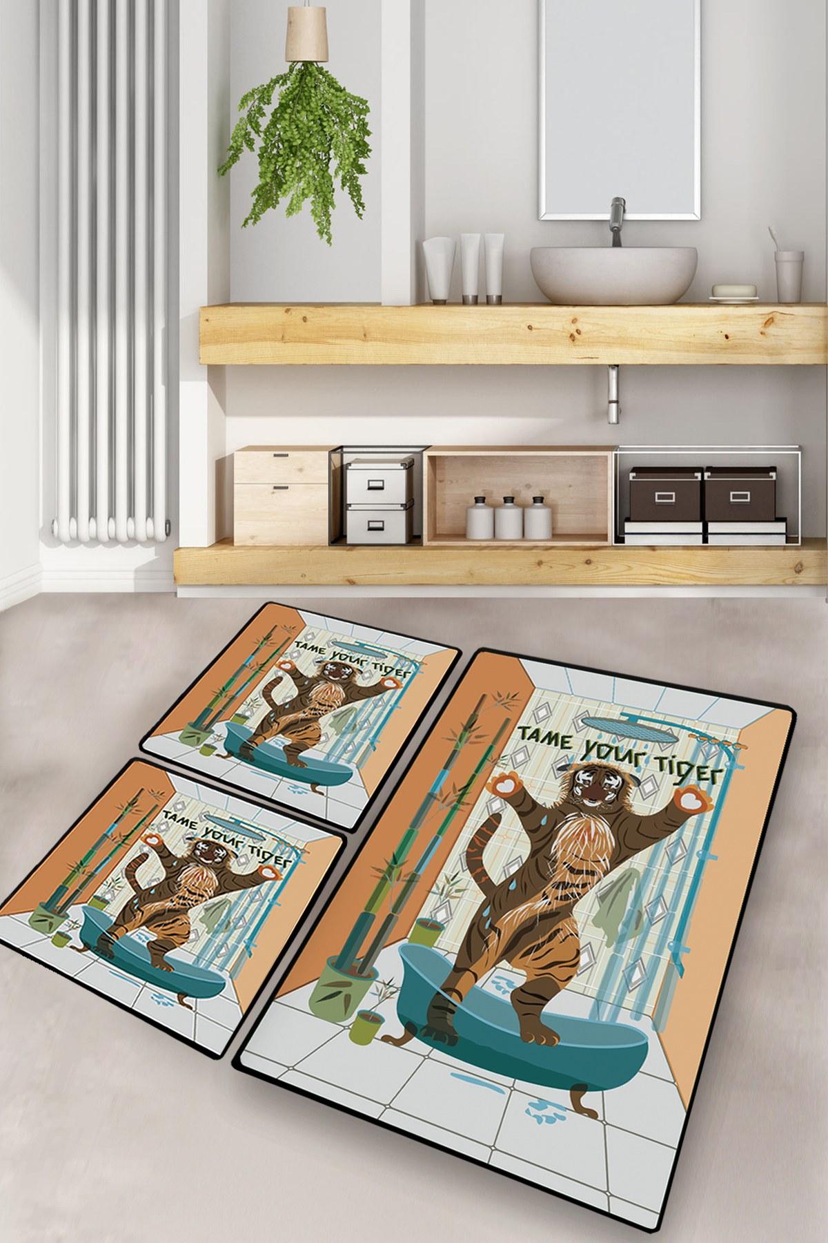 L'essentiel Maison Set 3 prostirke za kupatilo Šareni