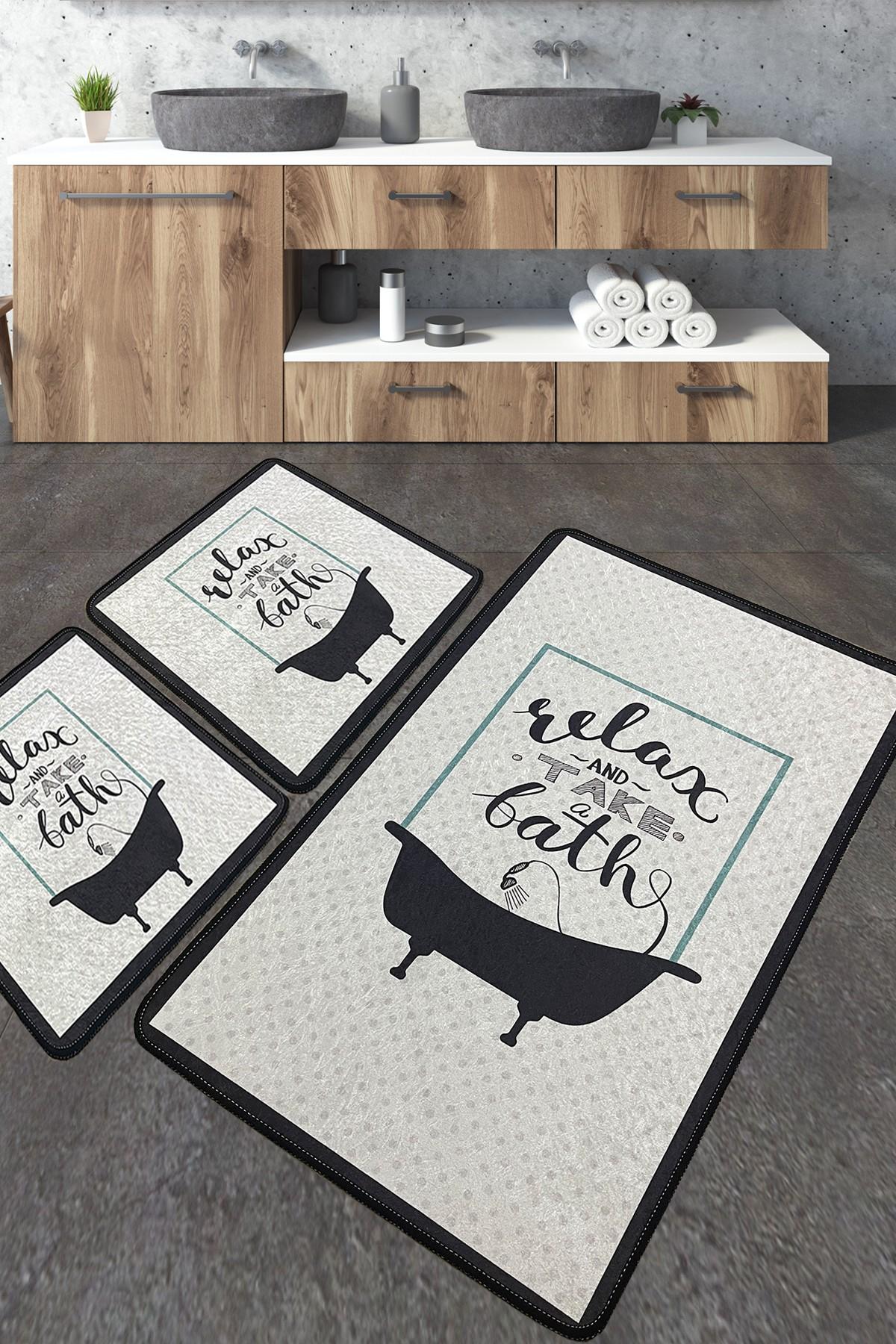 L'essentiel Maison Set 3 prostirke za kupatilo Šareni