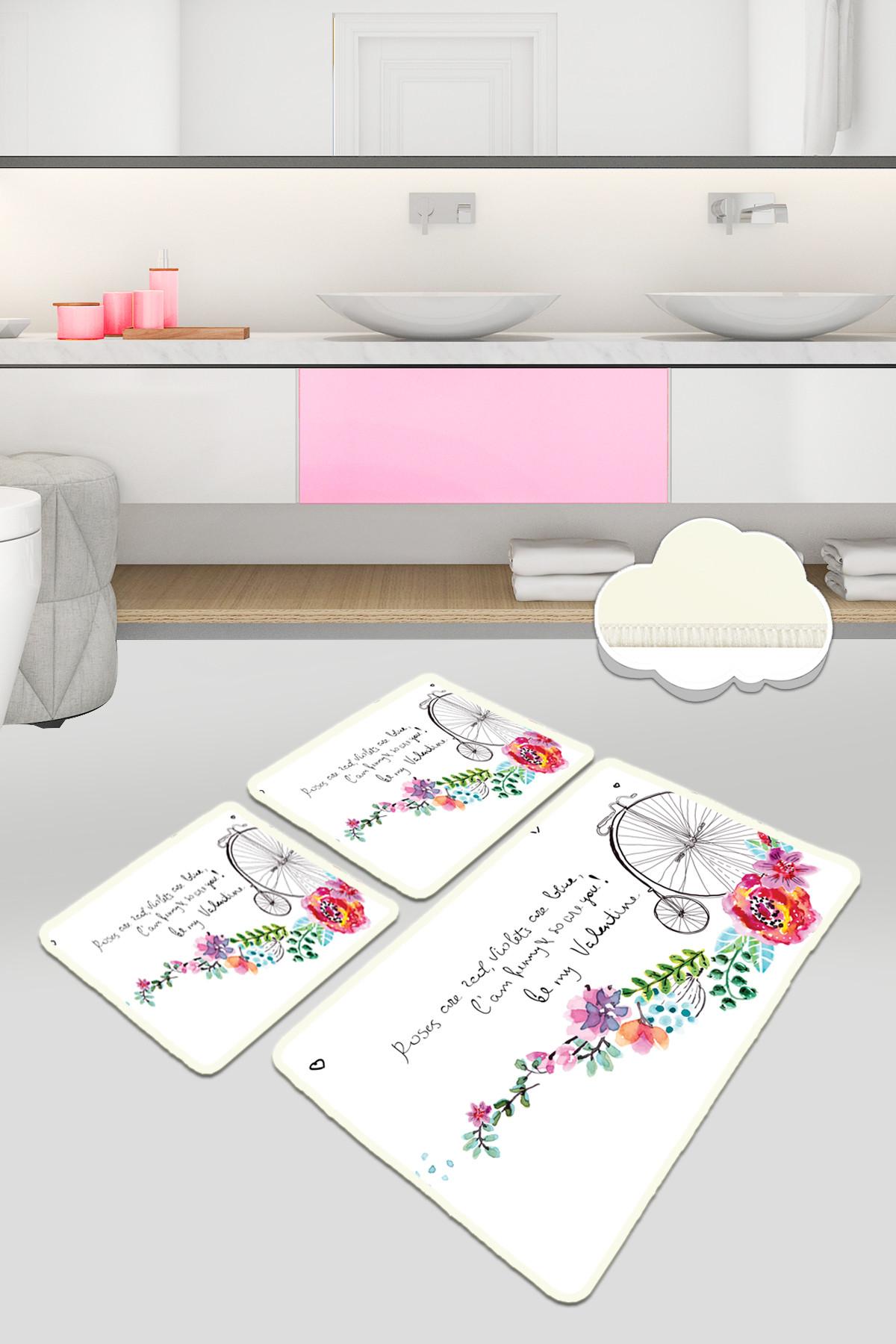 L'essentiel Maison Set 3 prostirke za kupatilo Šareni