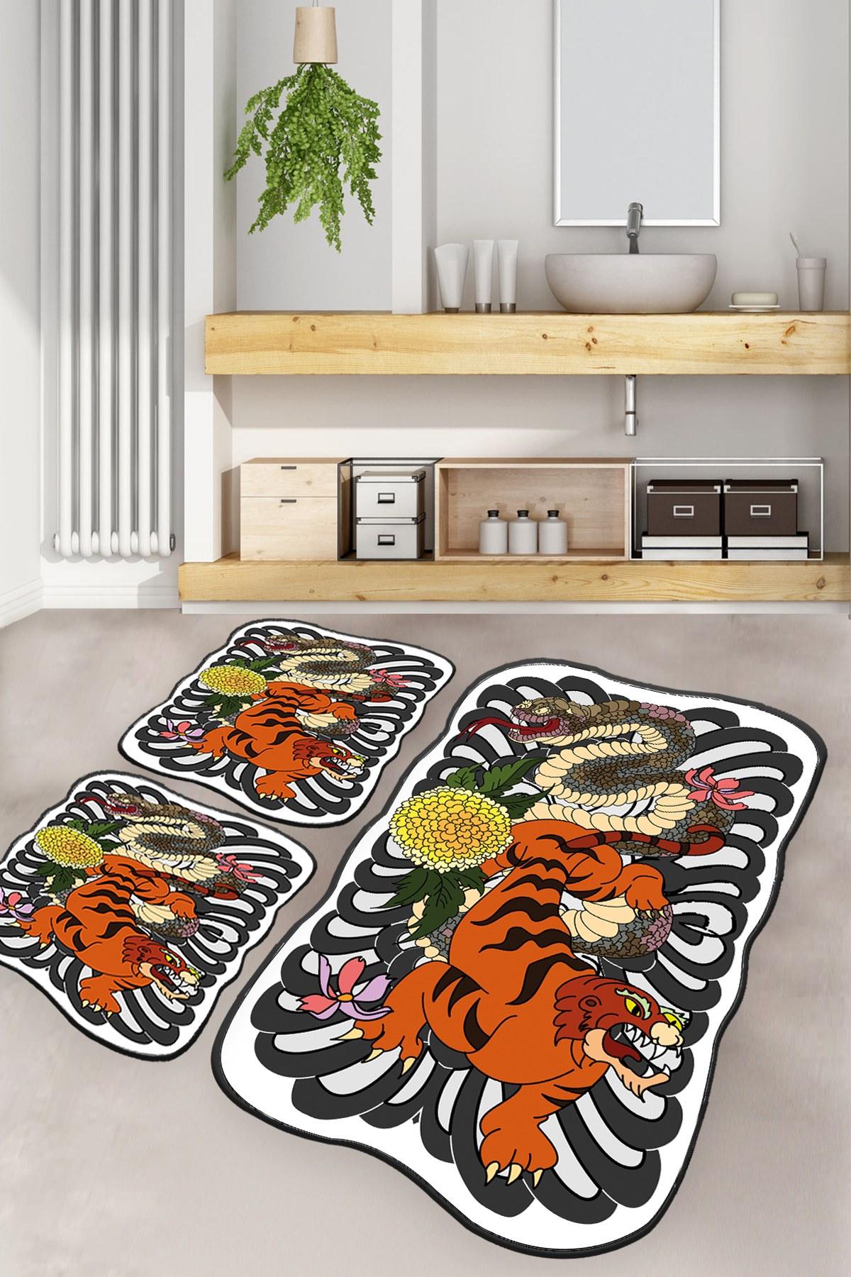 L'essentiel Maison Set 3 prostirke za kupatilo Šareni