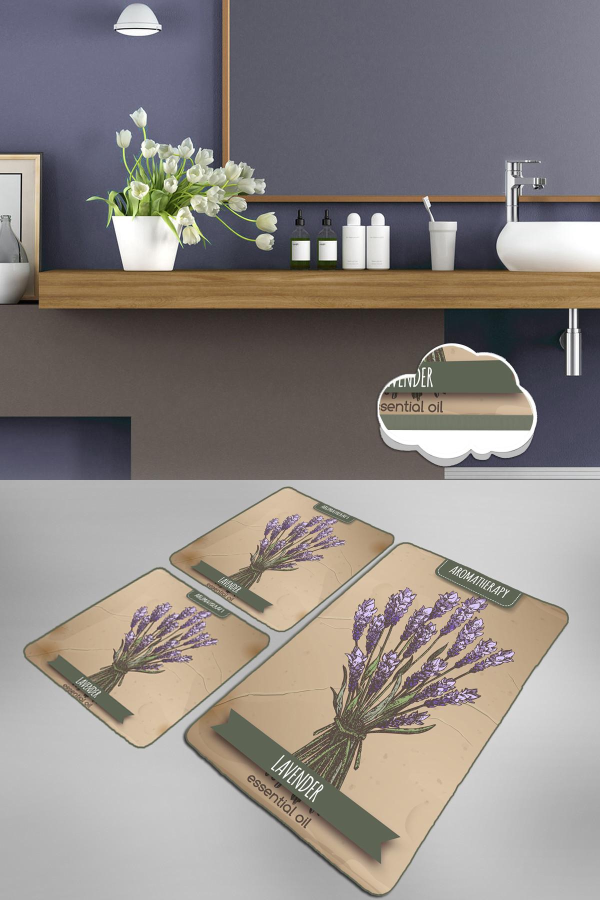 L'essentiel Maison Set 3 prostirke za kupatilo Šareni