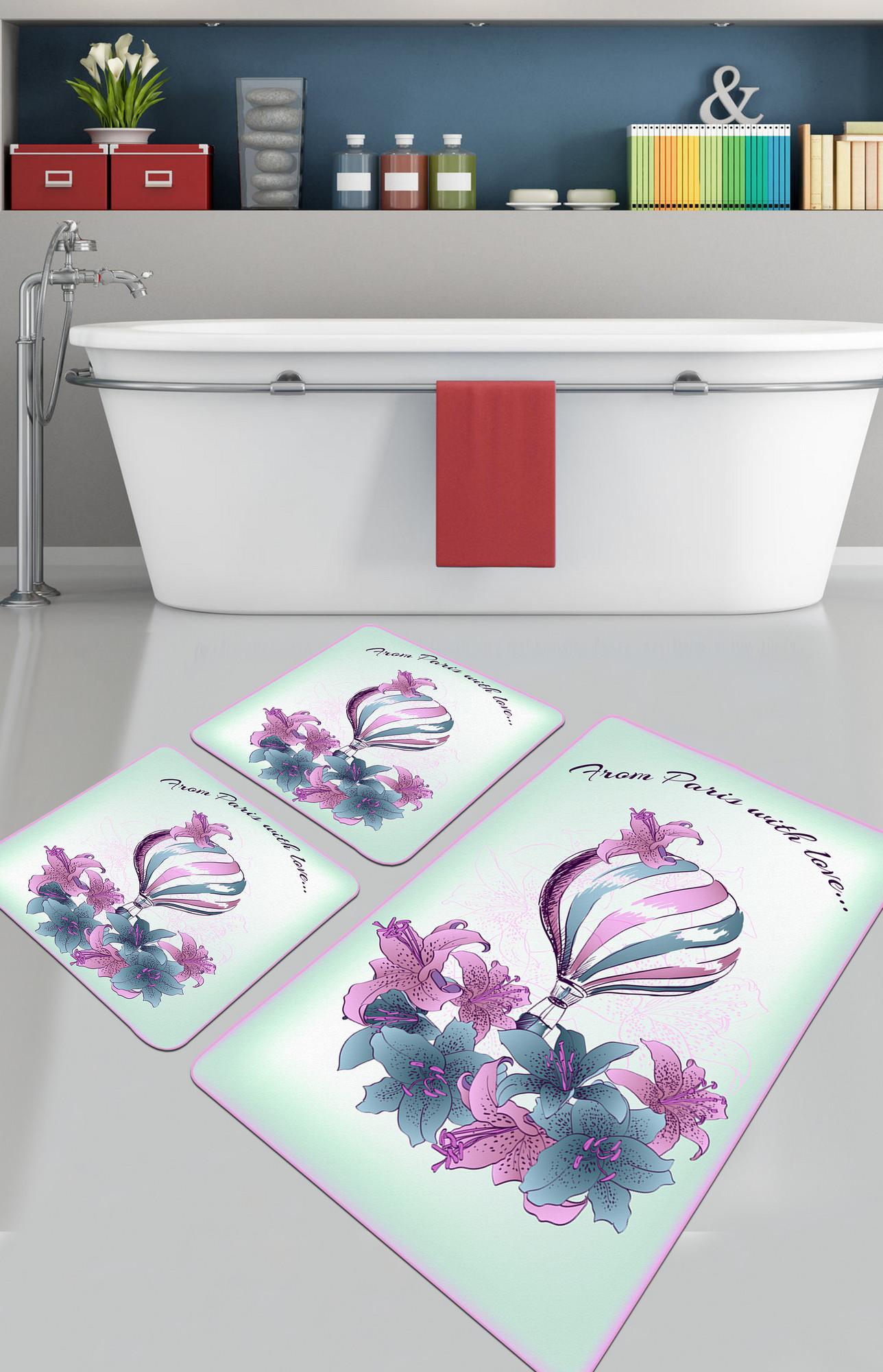 L'essentiel Maison Set 3 prostirke za kupatilo Šareni