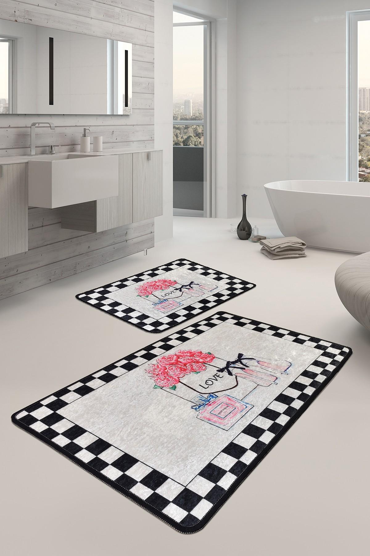 L'essentiel Maison Set 2 prostirke za kupatilo Šareni