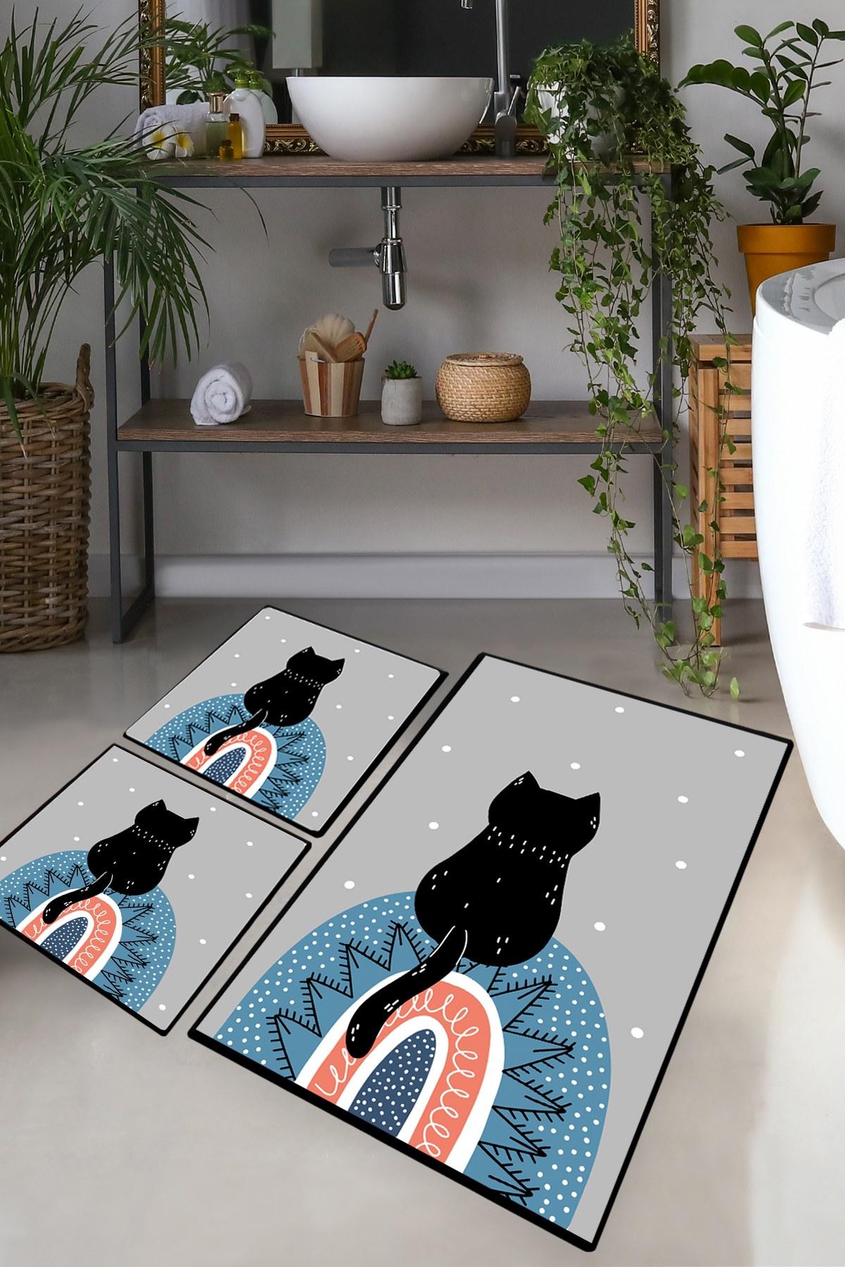 L'essentiel Maison Set 3 prostirke za kupatilo Šareni