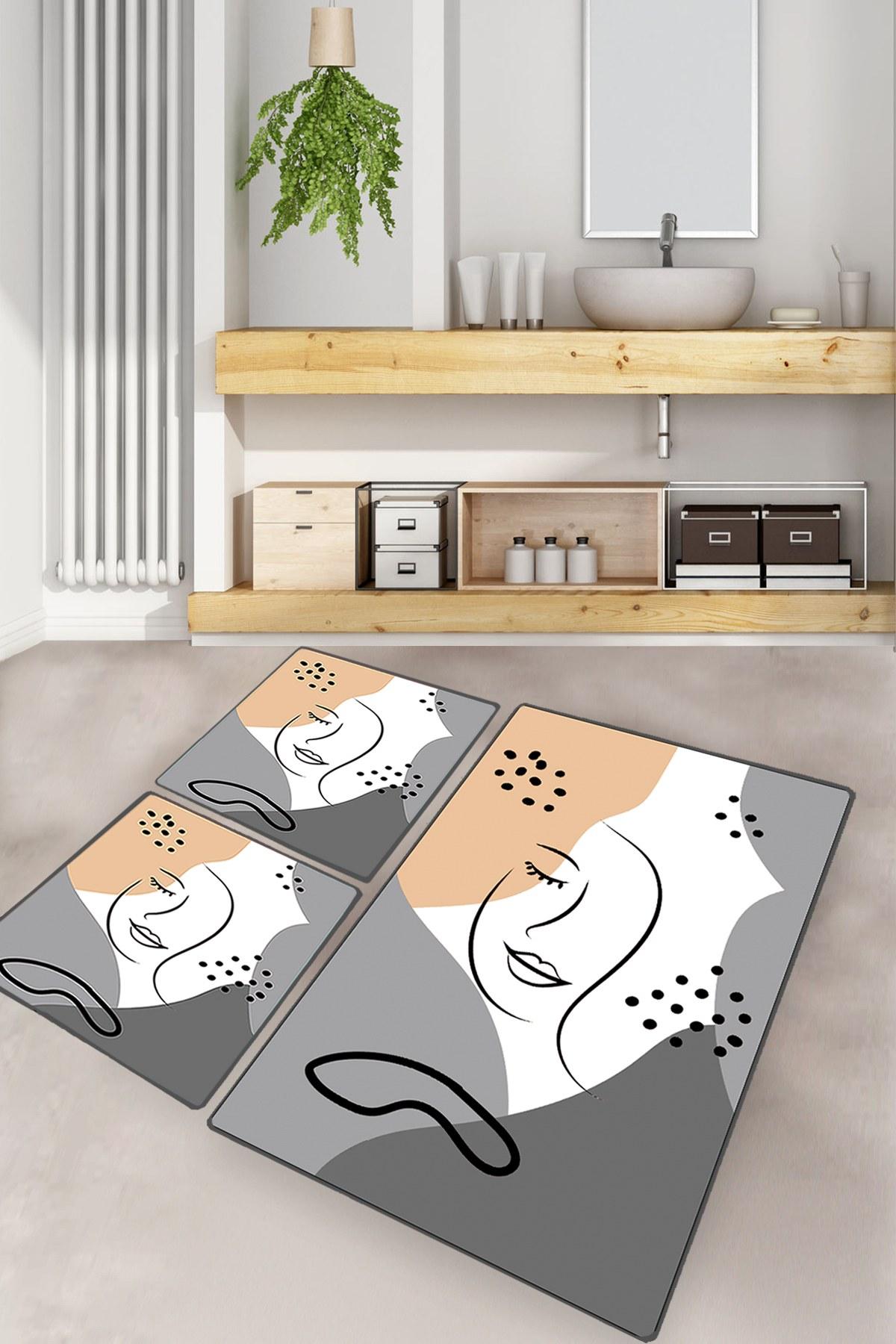 L'essentiel Maison Set 3 prostirke za kupatilo Šareni