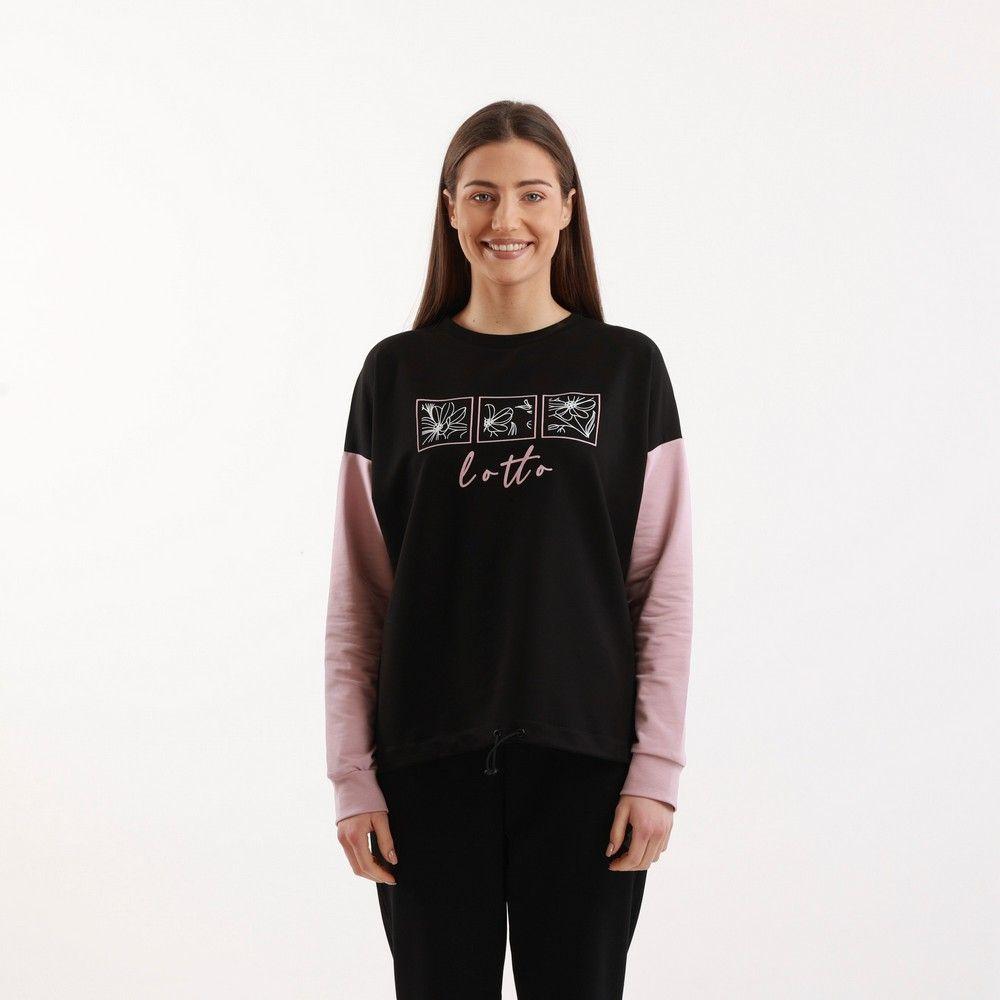 Lotto Ženski duks Fiore cb crewneck, Crni