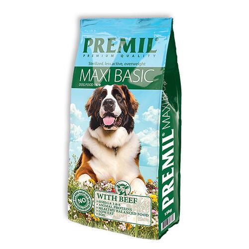 Premil Suva hrana za normalno aktivne i gojazne pse Maxi Basic 18/9, Govedina, 2.5kg