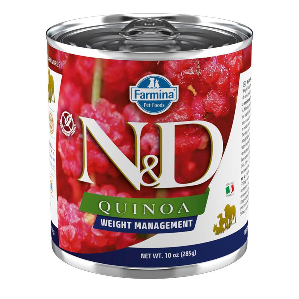N&D Vlažna hrana za pse za regulisanje telesne mase Quinoa Weight Management, 285g