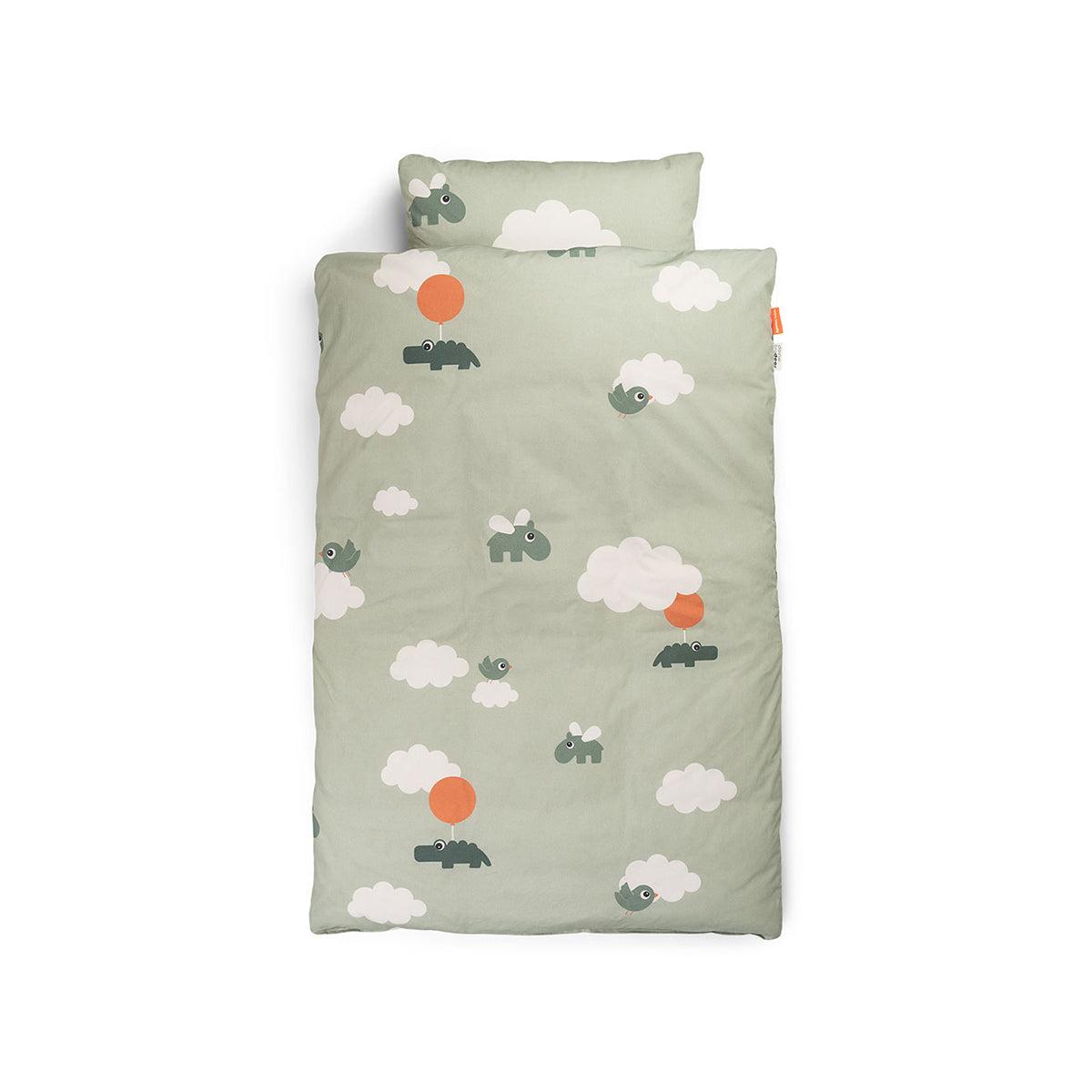 DONE BY DEER Posteljina Happy Clouds, Zelena