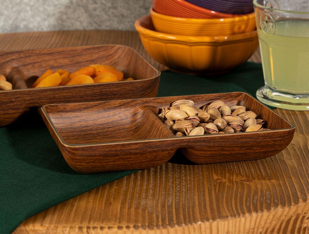 Madame Coco Posuda za serviranje Marsella, 2 odeljka, 18.5 cm, Braon